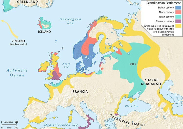 Avansarea nordicilor: amploarea așezărilor și a contactelor nordice în întreaga lume cunoscută
