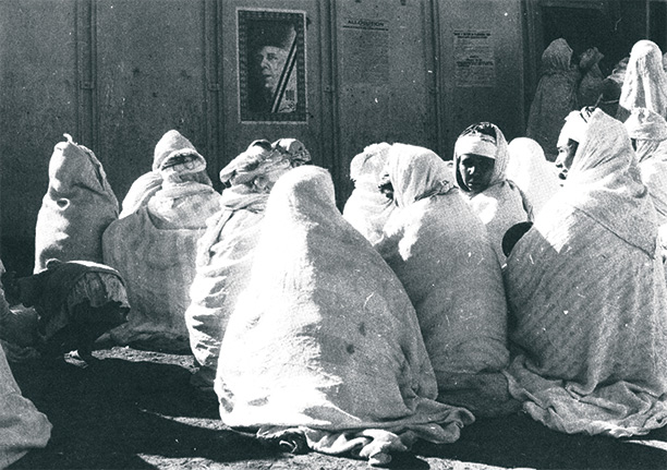Algerian women waiting to vote, 1961