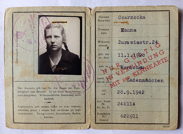Polish patriot: Hanna Czarnocka's German-issued identity papers