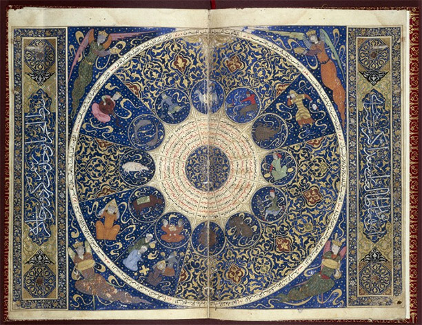 Horoscope of Prince Iskandar, grandson of Tamerlane, the Turkman Mongol conqueror. This horoscope shows the positions of the heavens at the moment of Iskandar's birth on 25th April 1384.