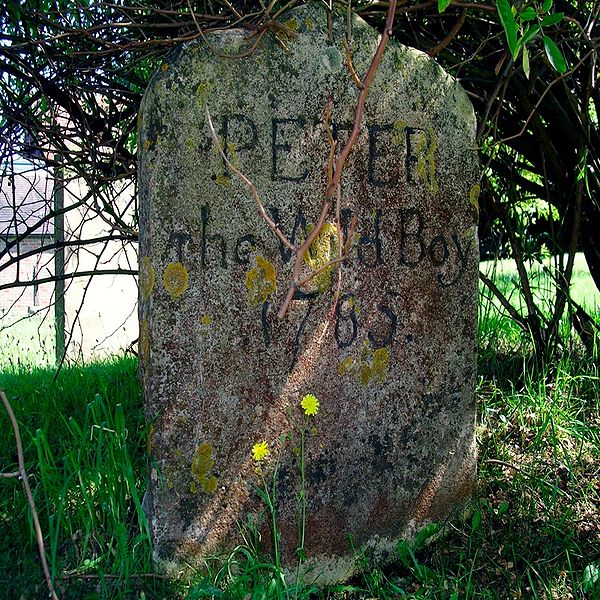 Gravestone of Peter the Wild Boy at St Mary's Church, Northchurch, Hertfordshire