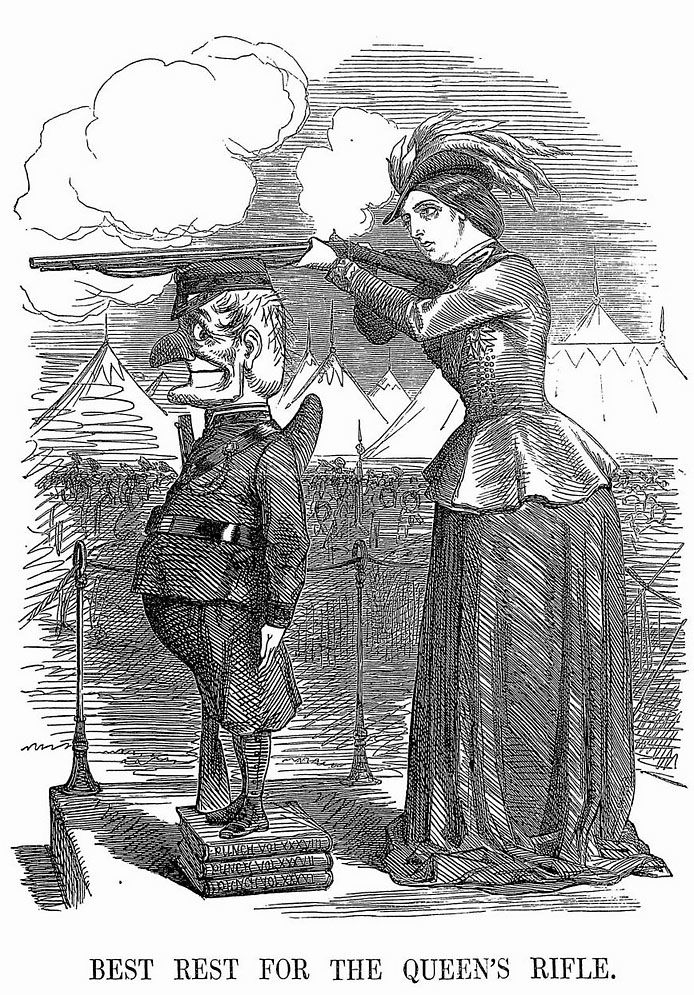 ‘Best Rest for the Queen’s Rifle’, Punch, 5 June 1860.