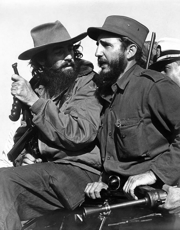 Castro with Camilo Cienfuegos entering Havana, 8 January 1959.