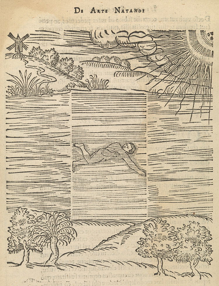 Illustration from De Arte Natandi, Everard Digby, 1587.