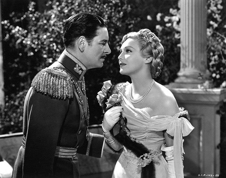 Ronald Colman and Madeleine Carroll in The Prisoner of Zenda, 1937.