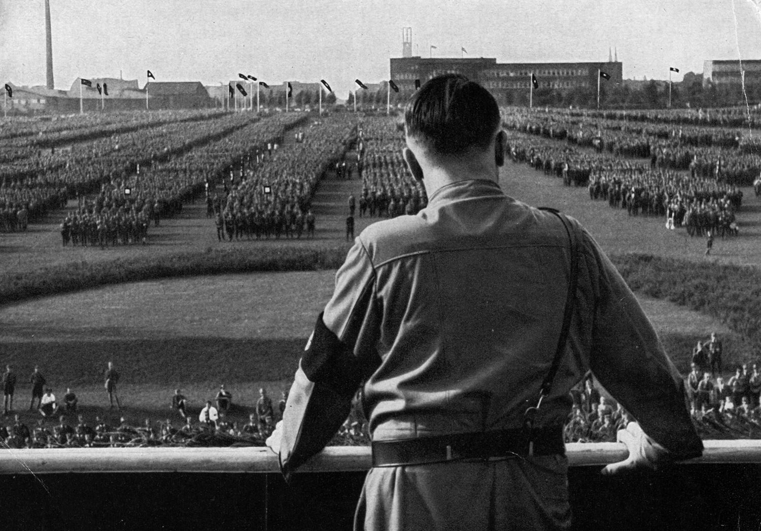 Adolf Hitler at a Nazi party rally in Dortmund, 1933.