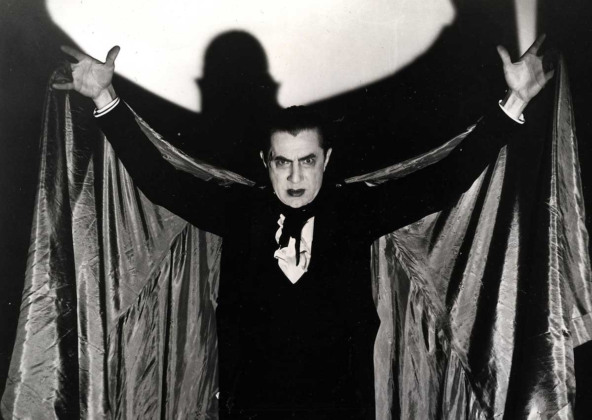 Bela Lugosi as Hollywood’s first incarnation of the Count, Dracula, 1931. Still from Dracula, 1931, starring Bela Lugosi. Produced and directed by Tod Browning. Cinematography: Karl Freund. Distributed by Universal Pictures. Entertainment Pictures/Alamy.