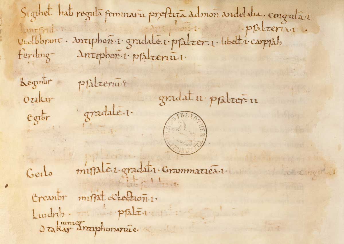 The borrowers of Wissembourg’s manuscripts. France, ninth/tenth century. Herzog August Bibliothek Wolfenbüttel, Germany.