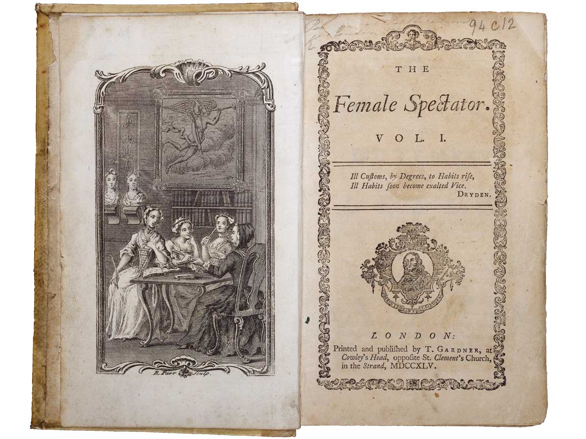 The Female Spectator, 1745. The first magazine written by, and published for, women, by Eliza Haywood © British Library Board/Bridgeman Images.