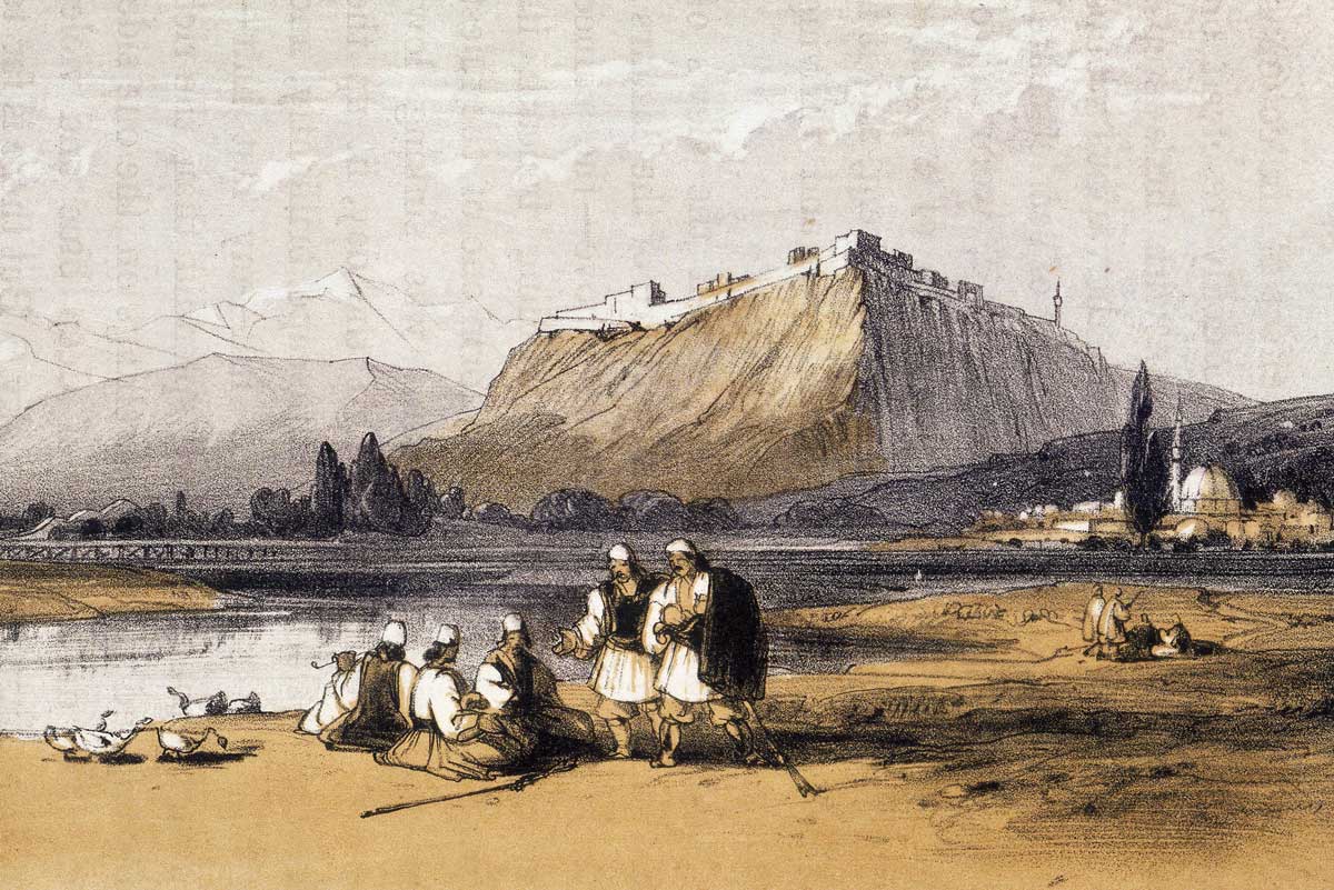  View of Skodra, Albania by Edward Lear from Journals of a Landscape Painter in Albania, 1851 © Bridgeman Images.
