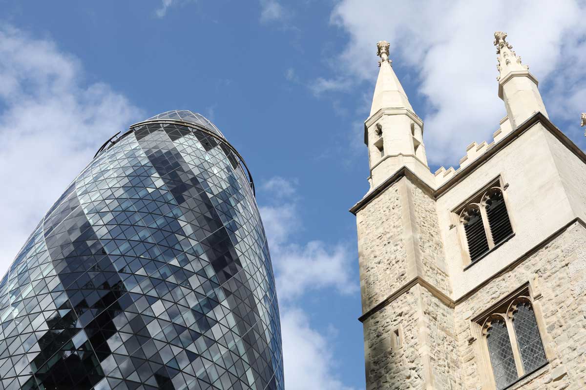 St Katherine Cree and 30 St Mary Axe. James Grady/Alamy.