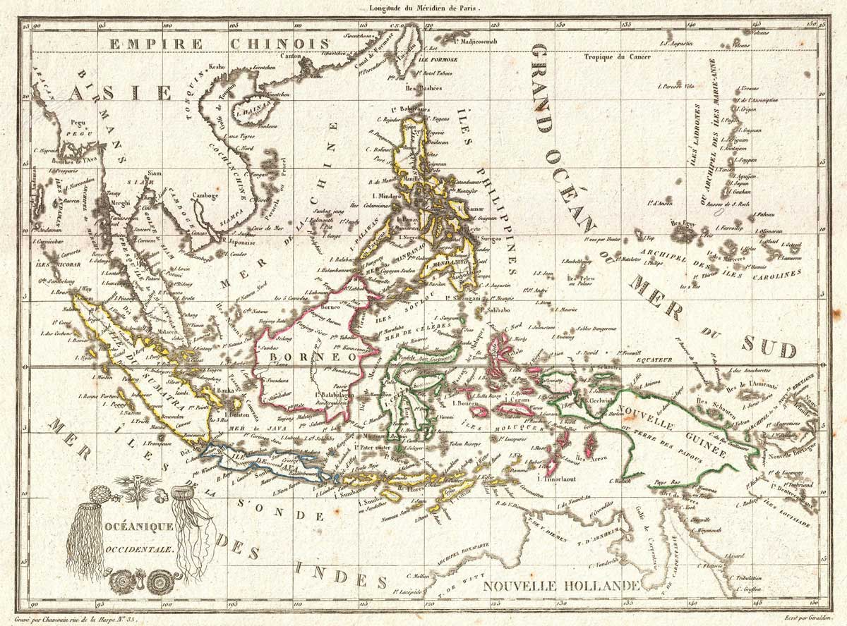 Map of Southeast Asia, c. 1810 mapping, by the French cartographer Ambrose Tardieu. Wiki Commons/Geographicus Rare Antique Maps.