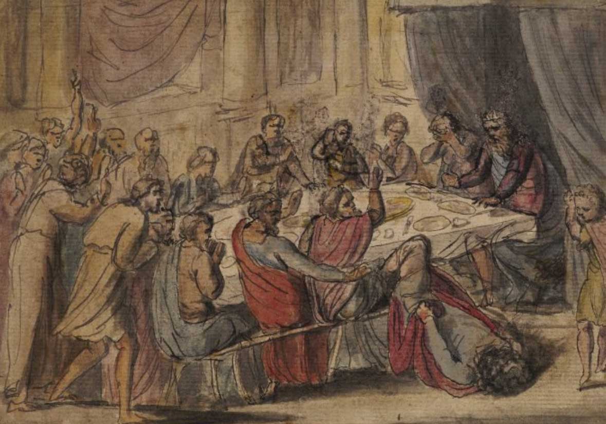 The Death of Earl Goodwin, by William Blake c.1779. Wiki Commons. The Death of Earl Goodwin, by William Blake c.1779. Wiki Commons.