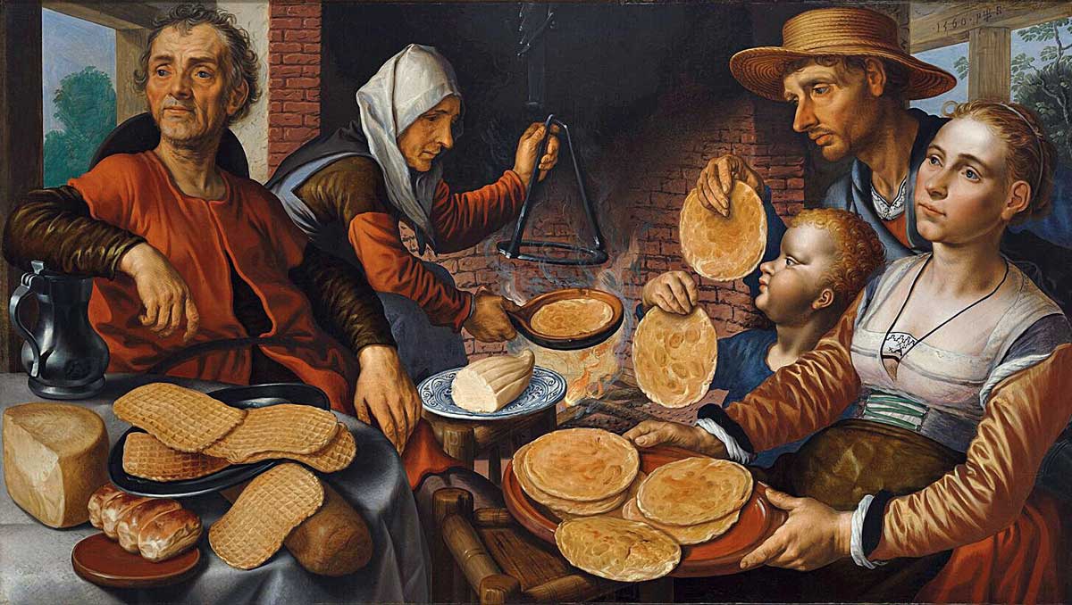 The Pancake Bakery, 1560, by Pieter Aertsen © Bridgeman Images. 