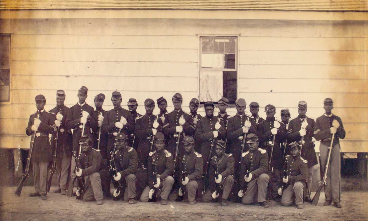 107th Regiment, US Colored Troops, 1865. Alexander Gardner/New York Public Library.