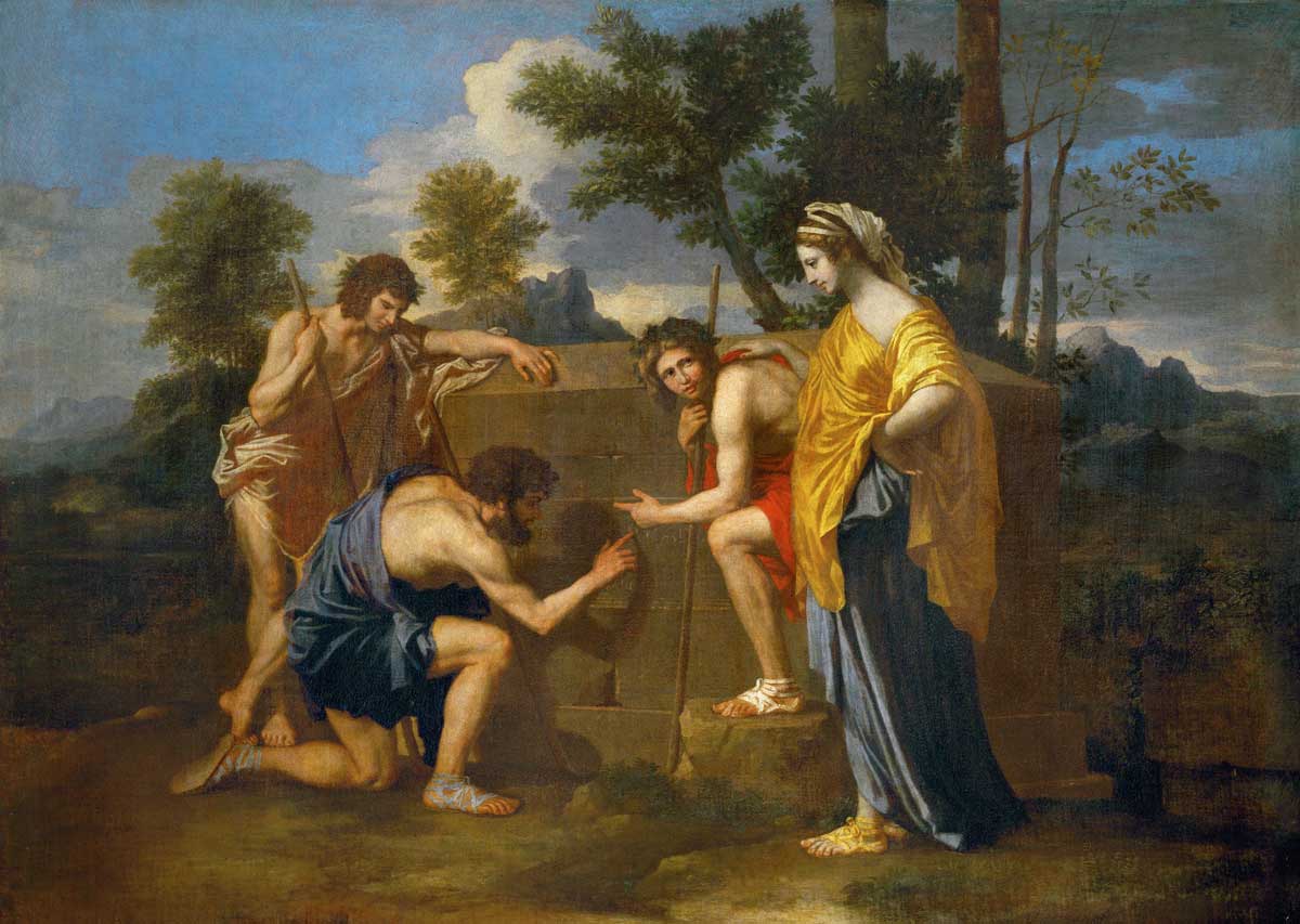Et in Arcadia Ego, or the Arcadian Shepherds, by Nicolas Poussin, 1637-38, Musée du Louvre, Paris. Courtesy Wikimedia/Creative Commons.