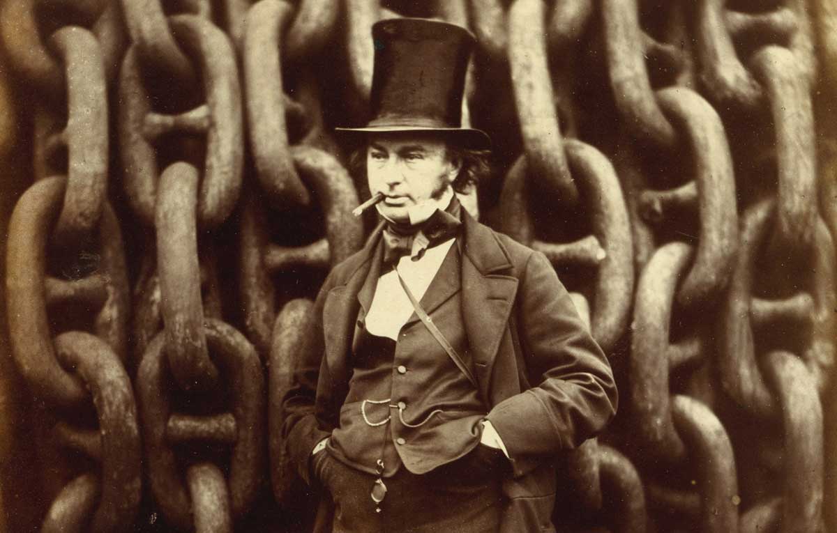Isambard Kingdom Brunel Standing Before the Launching Chains of the Great Eastern, photograph by Robert Howlett, 1857. Metropolitan Museum of Art. 