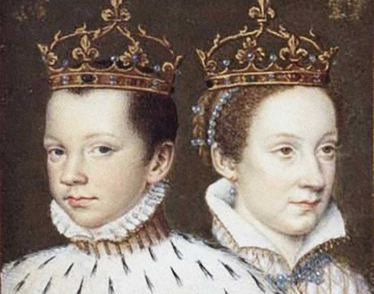 Francis II (age 15) with his wife Mary, Queen of Scots (age 17) in 1559.