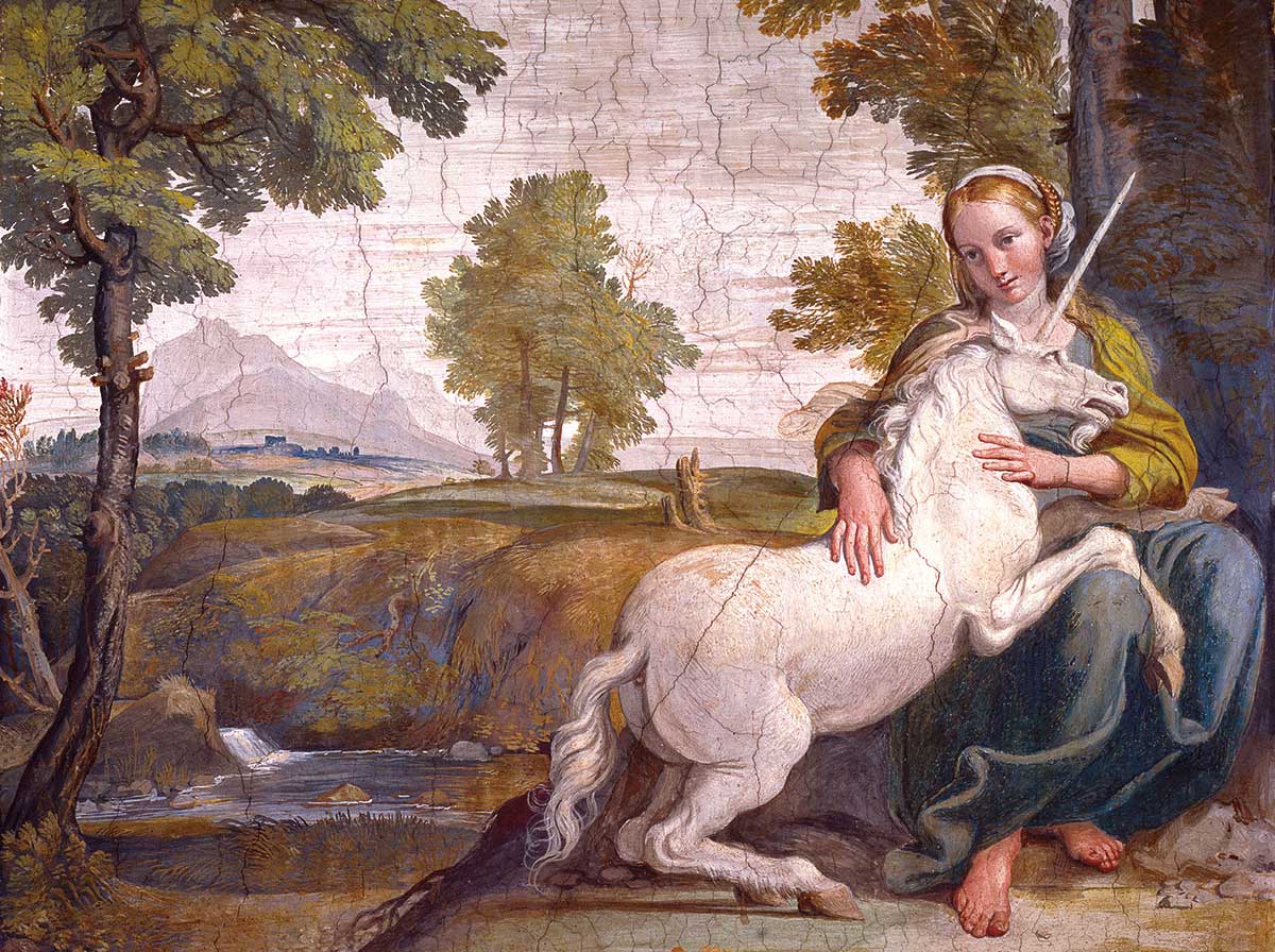 The Virgin and the Unicorn, by Domenico Zampieri (Domenichino), fresco, 1604-5. 