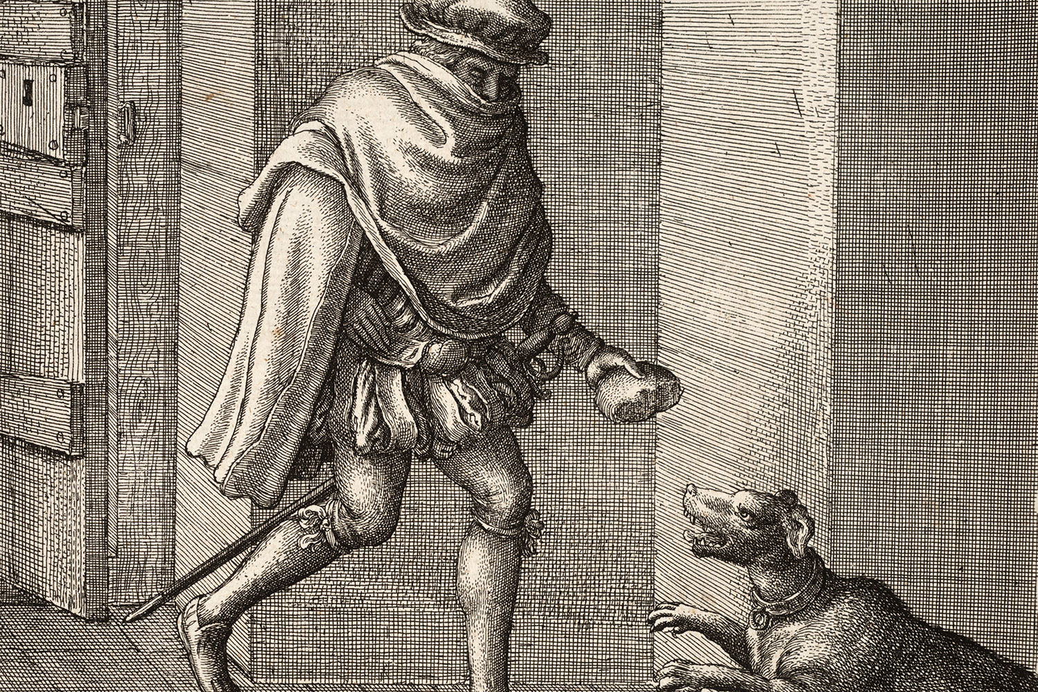The Dog and the Thief, by Wenceslas Hollar, 17th century. 