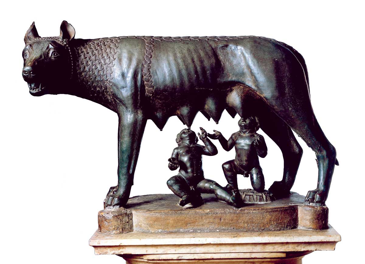 The Capitoline she-wolf. Bronze, unknown date, with twins added c.15th century © Getty Images.