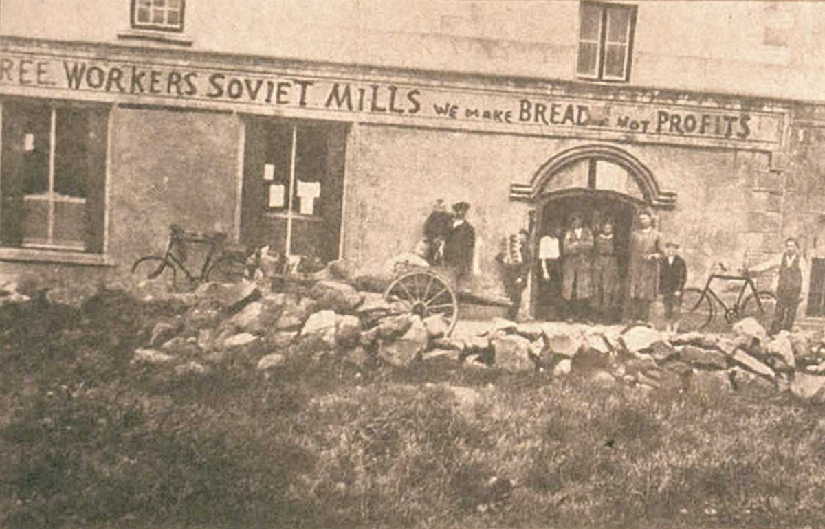 Bruree Workers Soviet Mills, in Bruree, County Limerick, declared soviet on 26 August 1921. Wiki Commons/Limerick Museum.