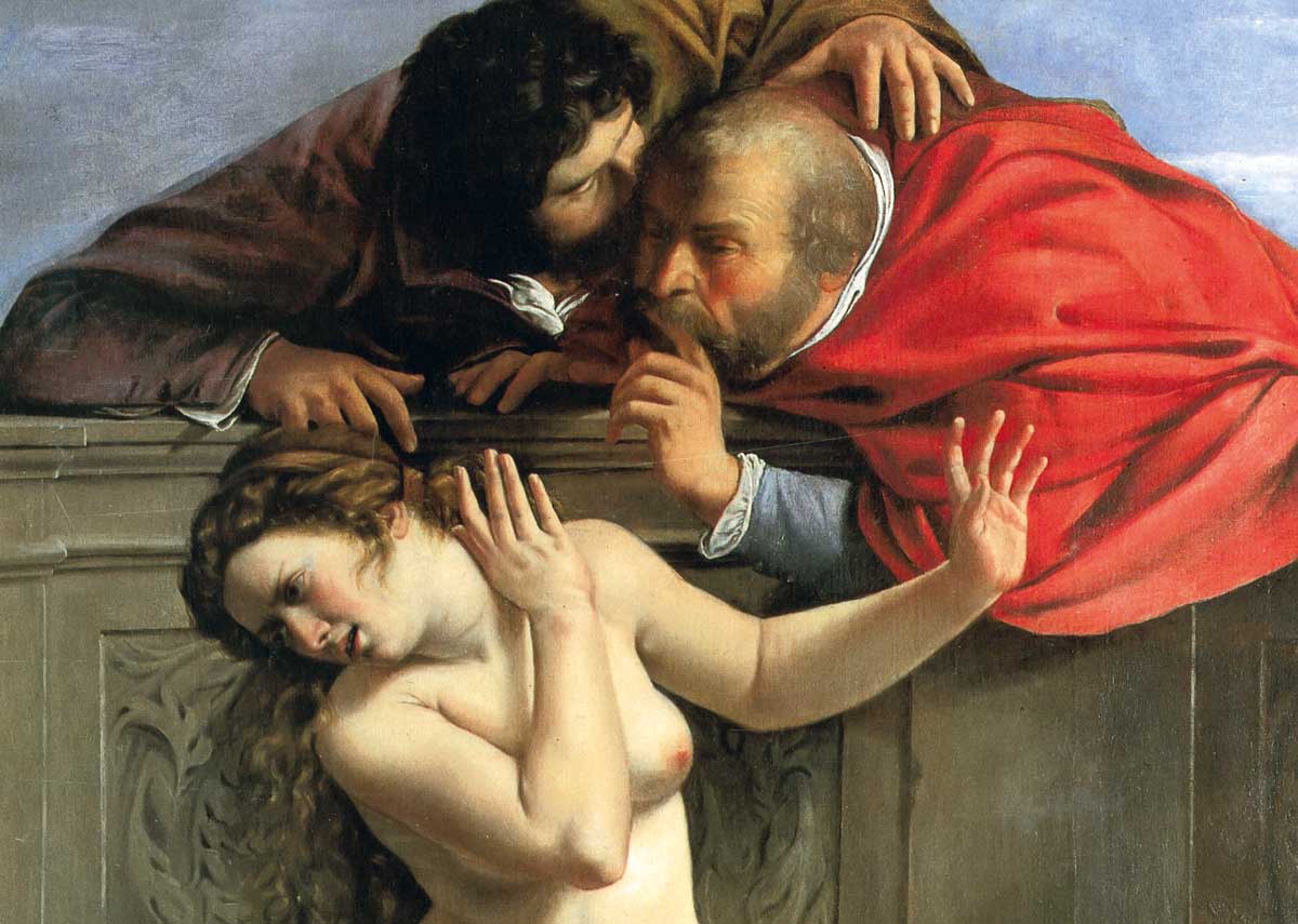 Susanna and the Elders (detail), by Artemisia Gentileschi, 1610, Schloss Weissenstein, Pommersfelden. Wikimedia/Creative Commons.