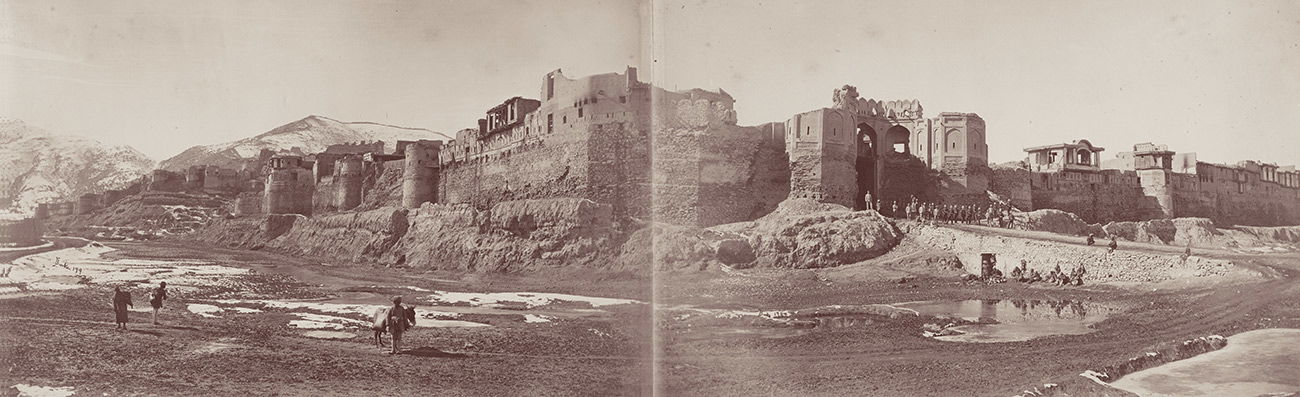 Photographic panorama of Bala Hissar.