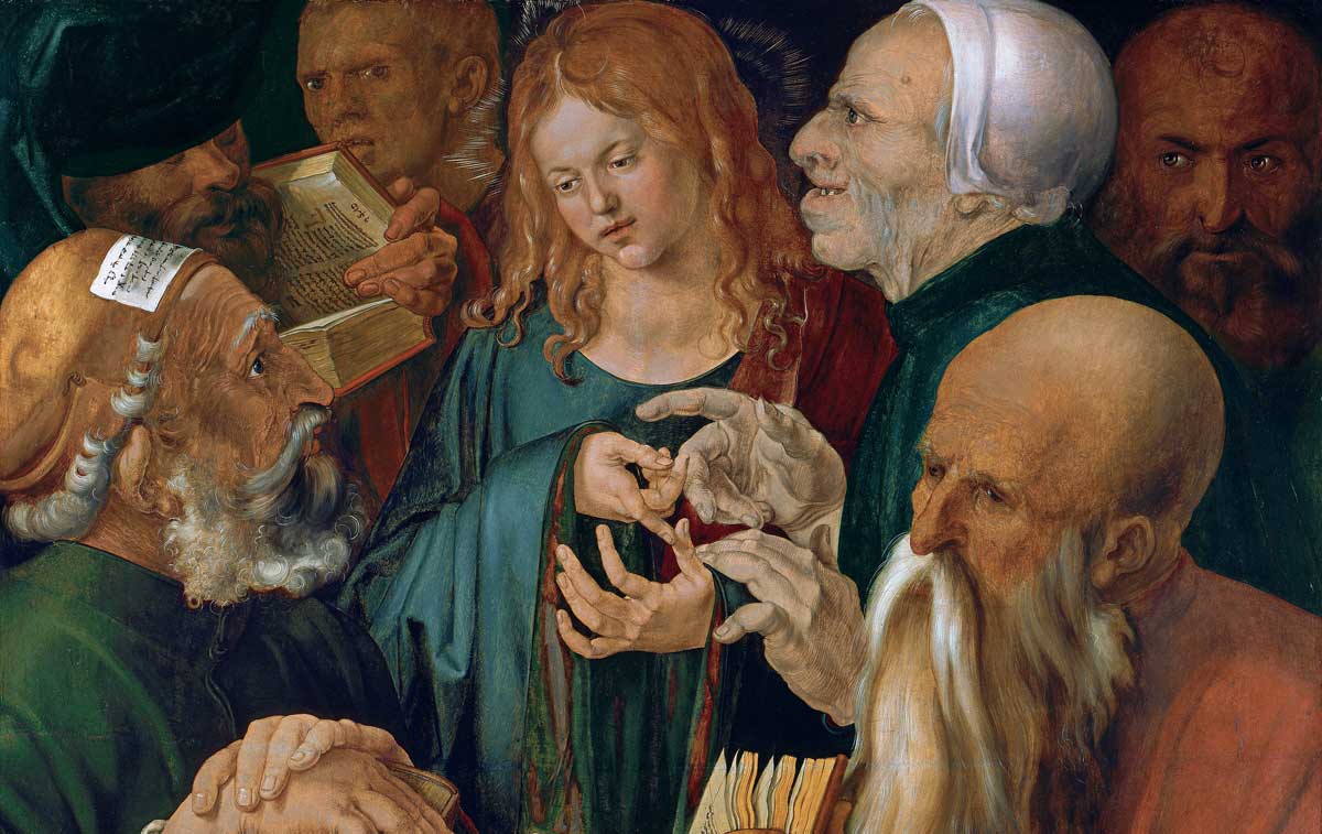 Jesus Among the Doctors, by Albrecht Dürer, 1506, Museo Thyssen-Bornemisza, Madrid © Bridgeman Images.