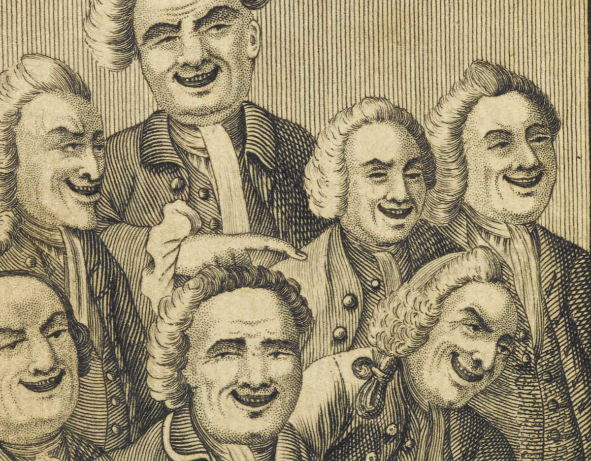 ‘Ha! ha, ha. He, he, he!’, 18th-century engraving © British Library Board/Bridgeman Images.