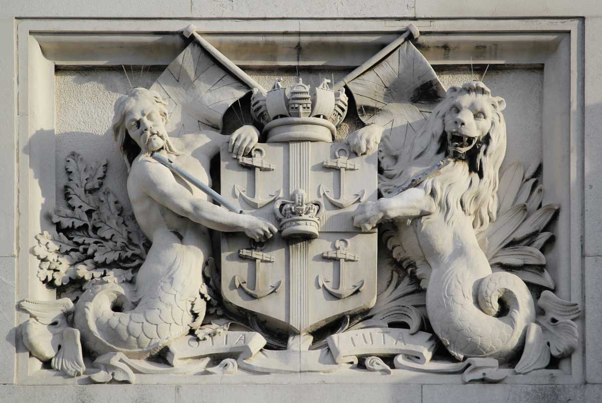 Detail from the exterior of the National Maritime Museum, Greenwich. Katie Chan/Wiki Commons.