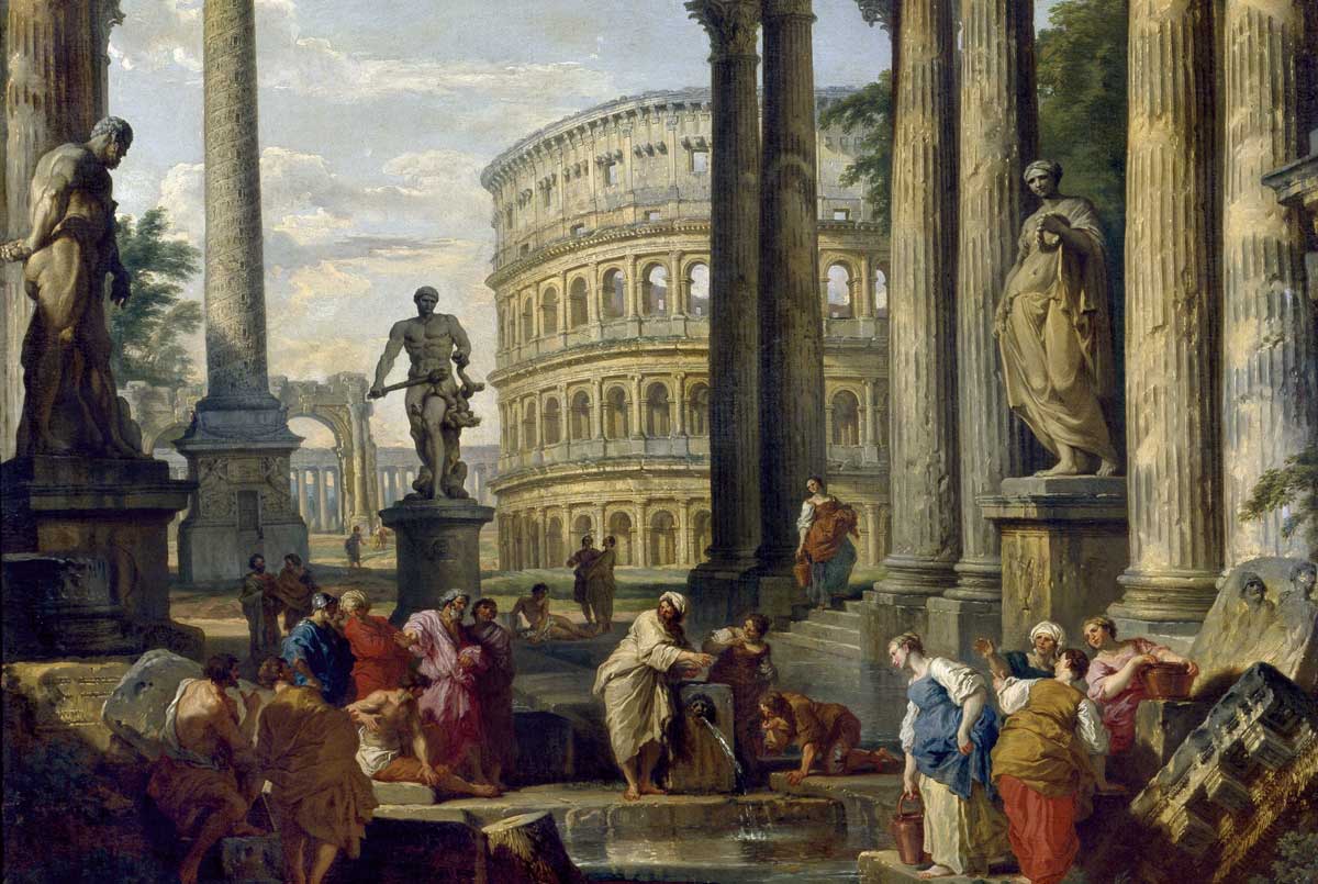 Roman Capriccio, by Giovanni Paolo Pannini, 18th century © Ashmolean Museum/Bridgeman Images.