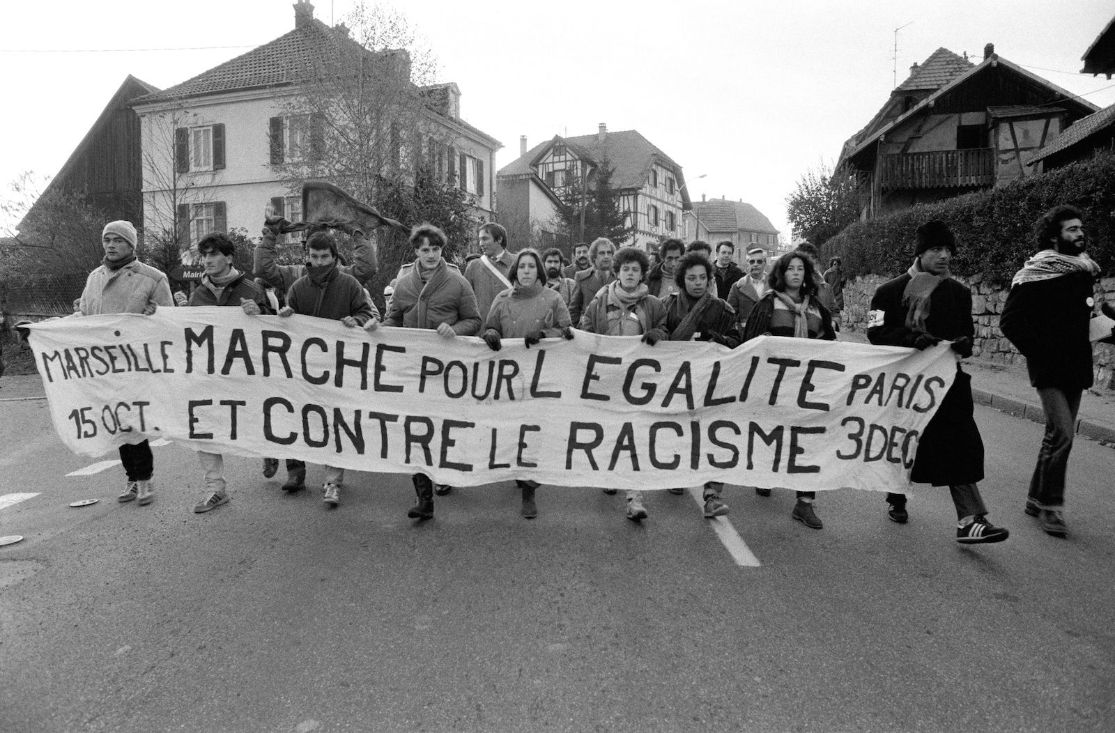 The March for Equality and Against Racism in Mulhouse, Alsace, November 1983. Getty Images. The March for Equality and Against Racism in Mulhouse, Alsace, November 1983. Getty Images.