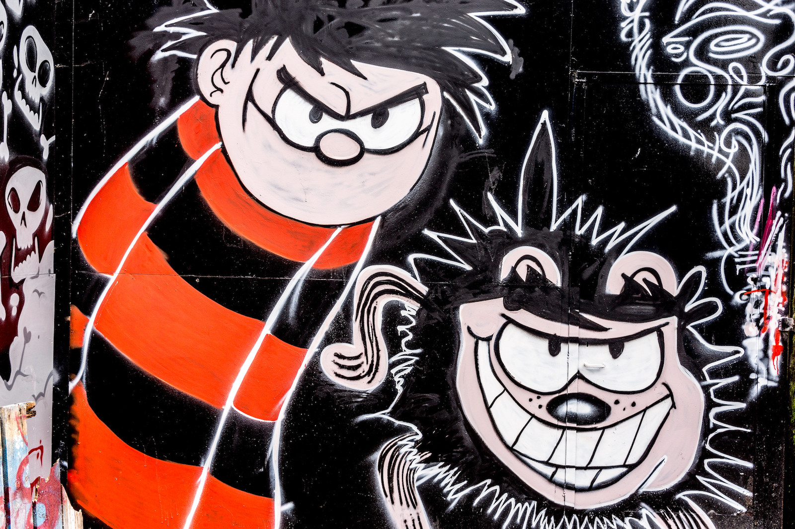 Dennis the Menace and Gnasher street art in Cabra, Ireland. William Murphy (CC BY-SA 2.0).