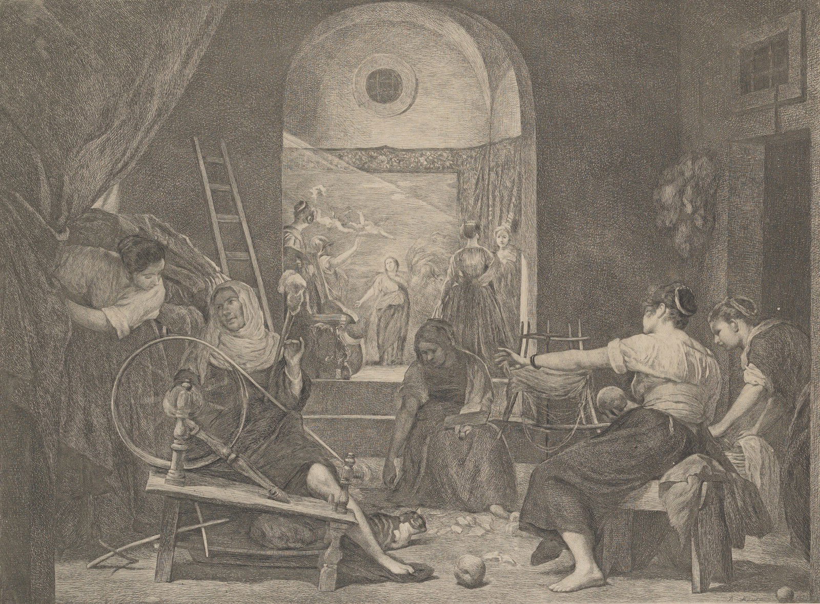 The Fable of Aracne, or 'The Spinners', after Velázquez. Metropolitan Museum of Art. Public Domain.