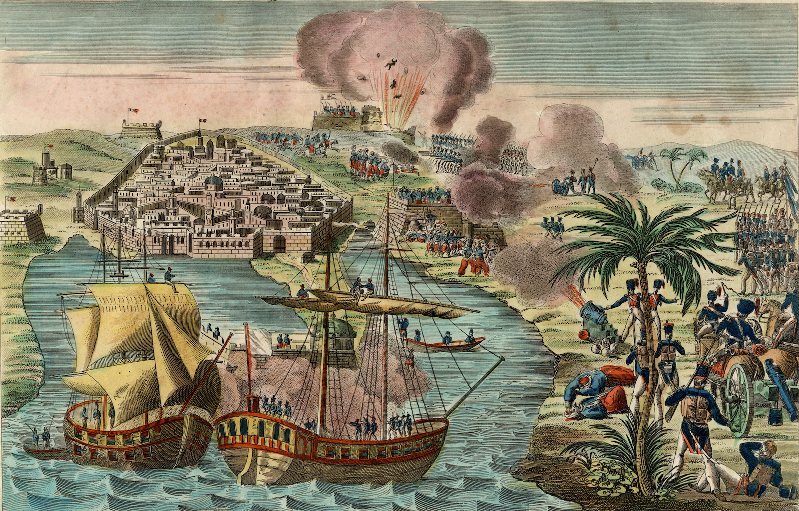 The bombardment of Algiers, 1830. Prints, Drawings and Watercolors from the Anne S.K. Brown Military Collection. Brown Digital Repository. Brown University Library. Public Domain.