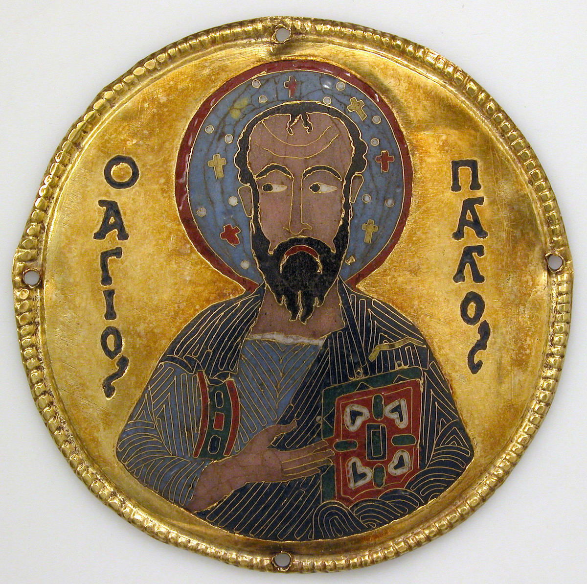 Gold medallion with Saint Paul from a Byzantine icon frame, c. 1100. Metropolitan Museum of Art. Public Domain.