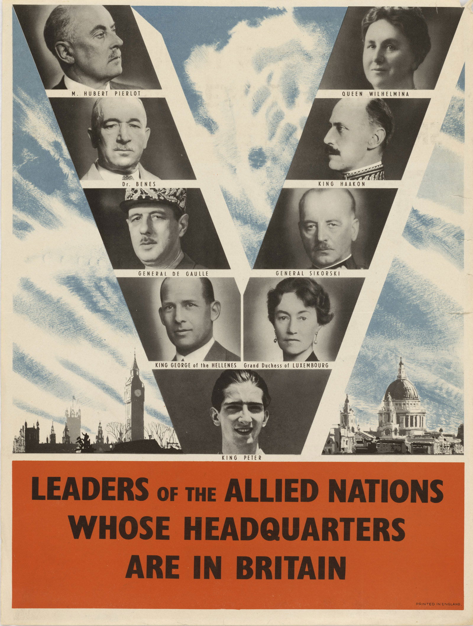 French leader Charles de Gaulle among the roster exiled heads of state in Britain during the Second World War. US National Archives. Public Domain.