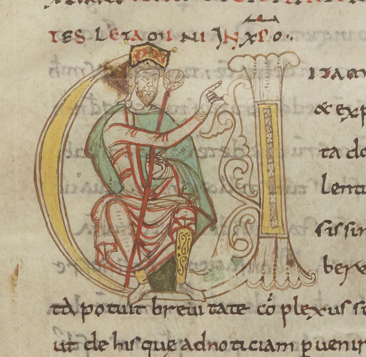 ‘Tiny manlet’: Einhard, in the Vita Karoli Magni, French manuscript c. 1050. Bibliothèque nationale de France.