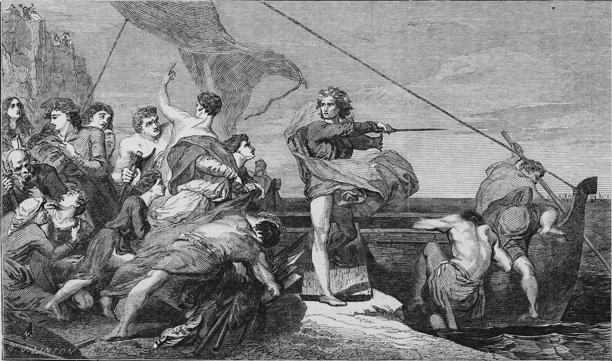 ‘Alfred Inciting the Saxons to Prevent the Landing of the Danes' by George Frederic Watts, reproduced in the Illustrated London News, 17 July 1847. Public Domain. 