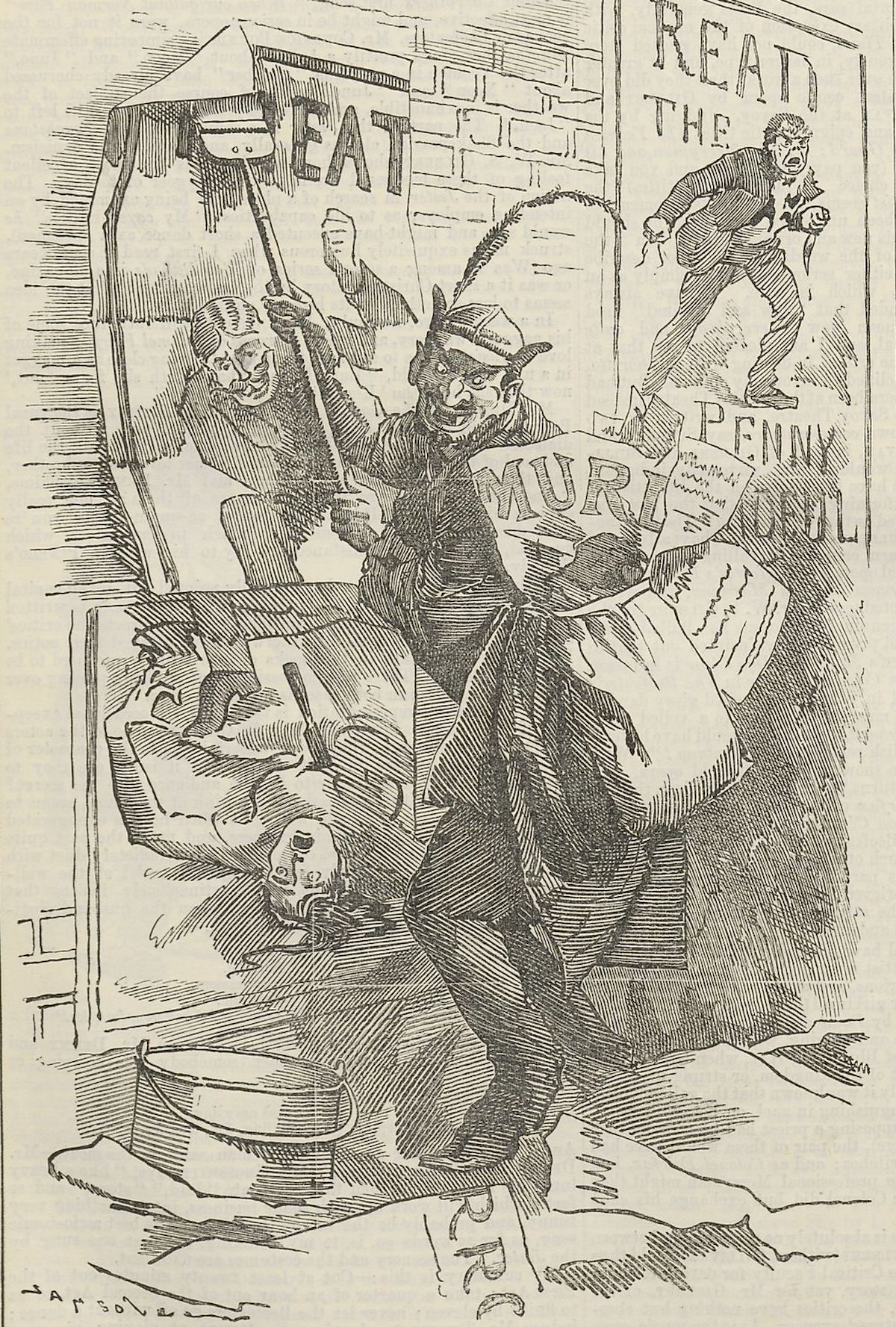 ’Horrible London: or, the pandemonium of posters‘ from Punch, 1888. Universitätsbibliothek Heidelberg. Public Domain.