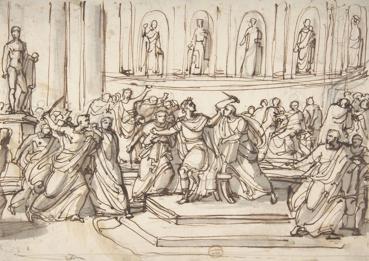 ‘Assassination of Julius Caesar’, by Vincenzo Camuccini, c. 1793-96. Metropolitan Museum of Art. Public Domain.