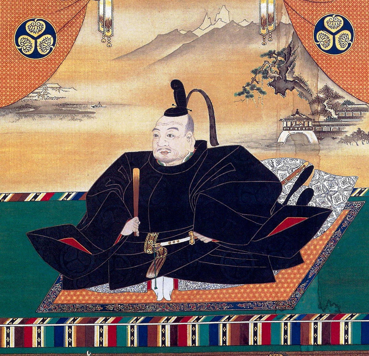 Tokugawa Ieyasu – shogun at the time of William Adams’ voyage to Japan – by Kanō Tan’yū, hanging scroll, early 17th century. GL Archive/Alamy Stock Photo.