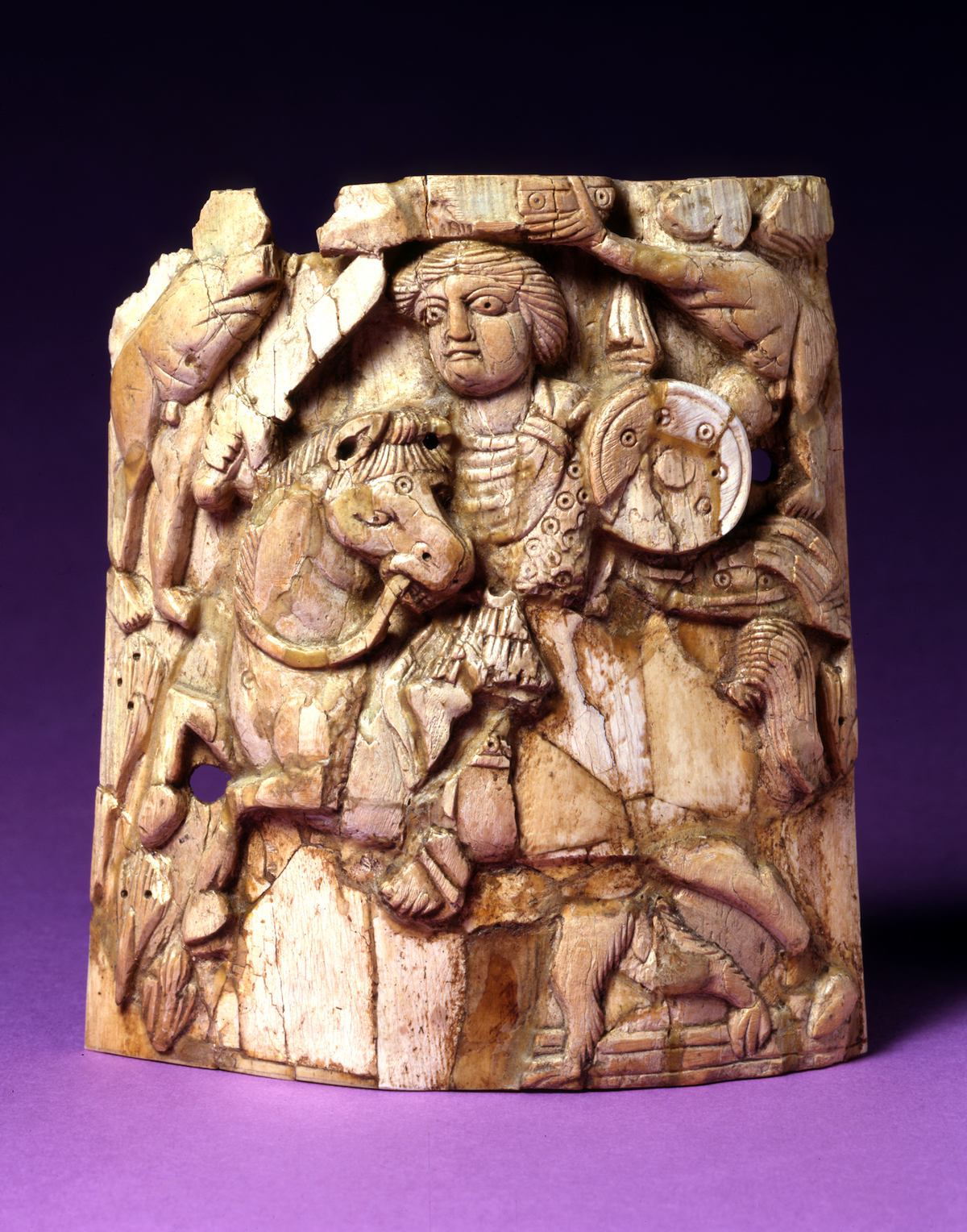 A victorious Byzantine emperor, Egyptian ivory relief, c. 7th century. Walters Art Museum (CC0).