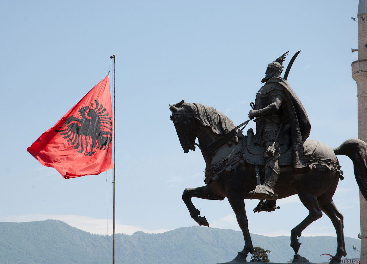 Statue of Skanderbeg in Tirana, Albania. Thomas Quine (CC BY 2.0).