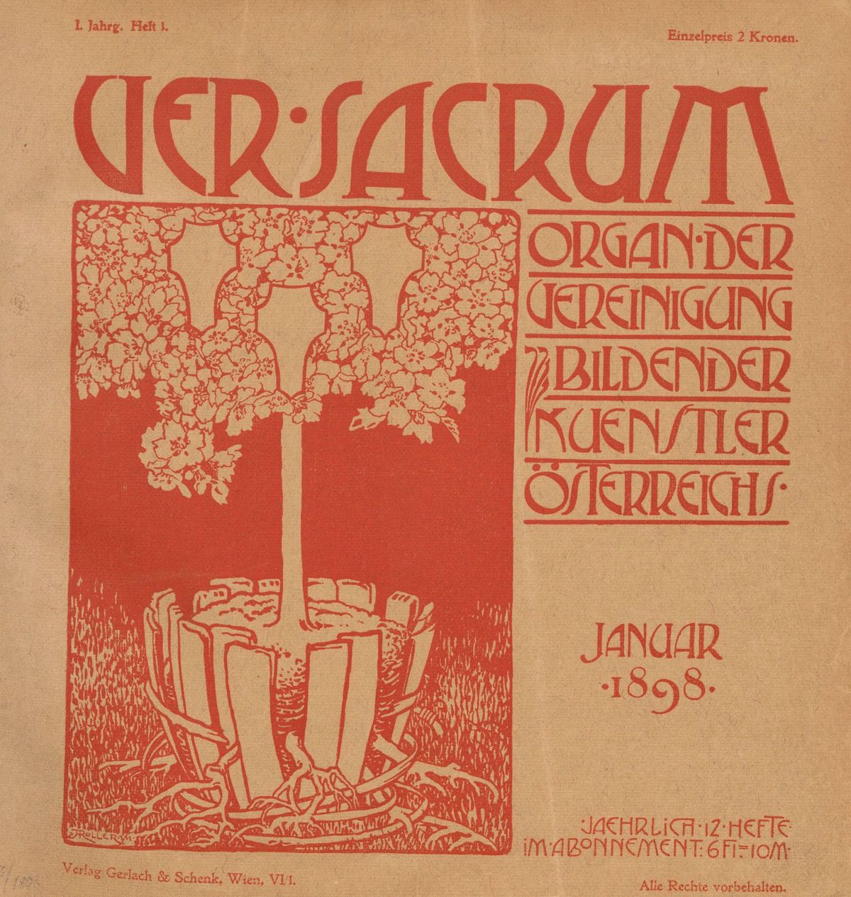 Sacred spring: first edition of Ver Sacrum, the magazine of the Vienna Secession, January 1898. Metropolitan Museum of Art, New York. Public Domain.