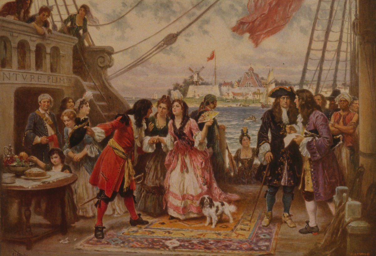 Captain Kidd in New York Harbor, by J.L.G. Ferris, 28 July 1932. Library of Congress. Public Domain. Captain Kidd in New York Harbor, by J.L.G. Ferris, 28 July 1932. Library of Congress. Public Domain.