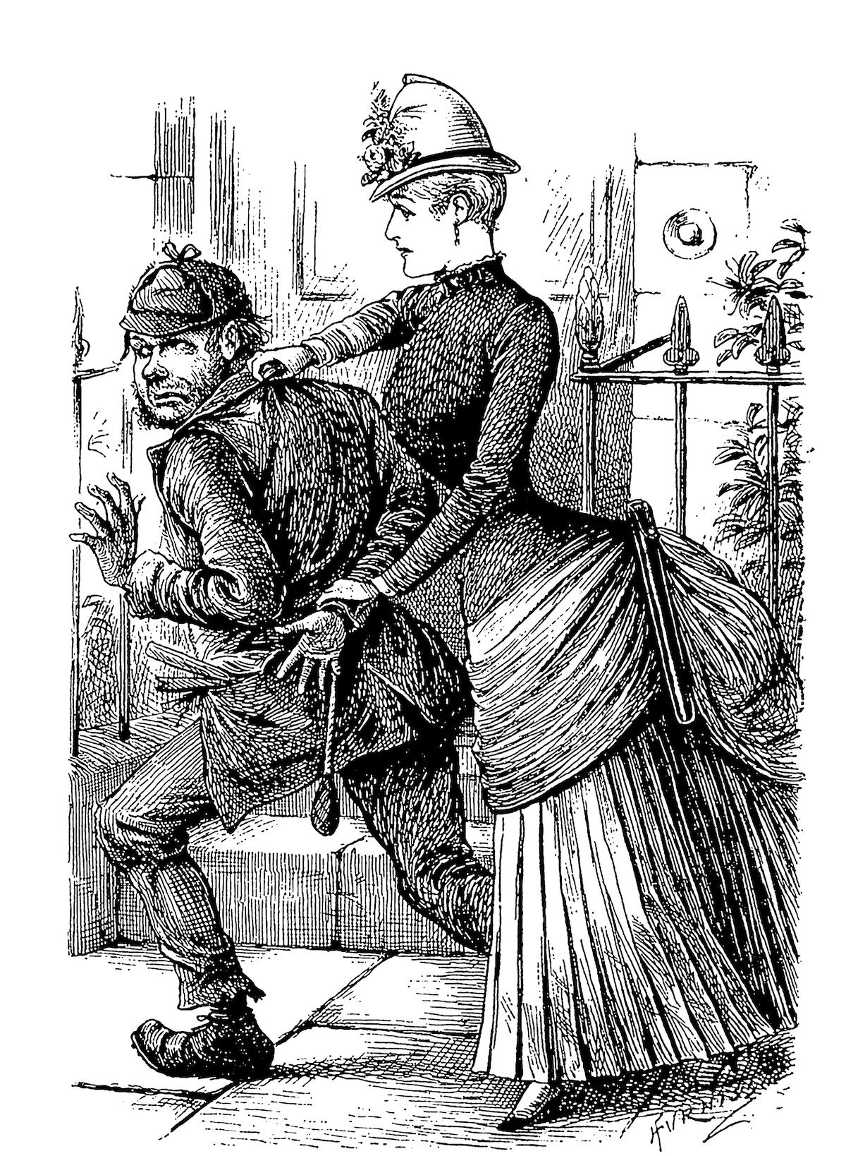 The policewoman of the future as imagined by Harry Furniss, Judy Magazine, 5 August 1885. Public Domain. The policewoman of the future as imagined by Harry Furniss, Judy Magazine, 5 August 1885. Public Domain.