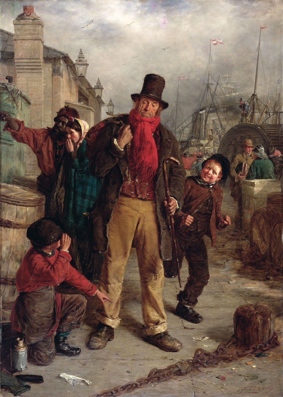 An Irish Emigrant Landing at Liverpool, by Erskine Nicol, 1871. National Galleries of Scotland/Bridgeman Images. An Irish Emigrant Landing at Liverpool, by Erskine Nicol, 1871. National Galleries of Scotland/Bridgeman Images.