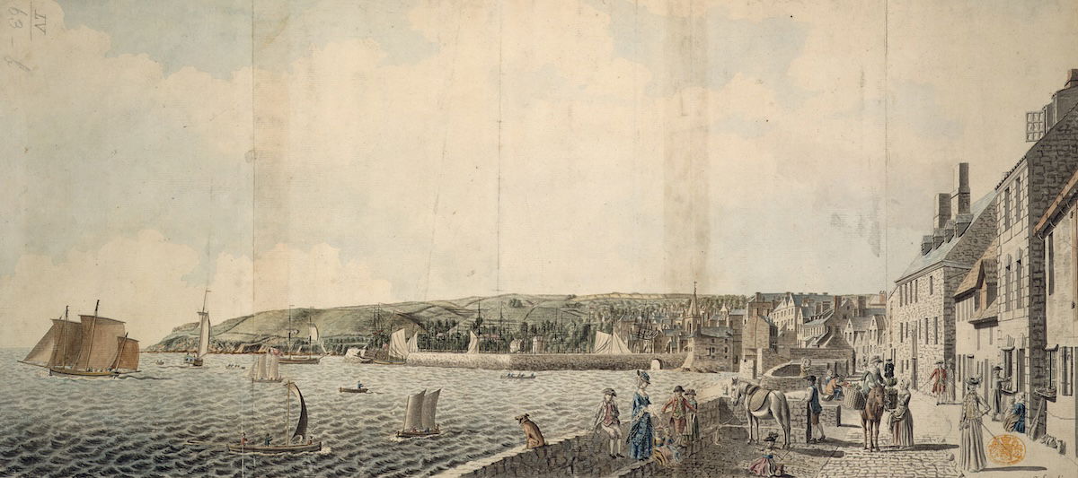 St Peter Port, Guernsey, by Joshua Gosselin, c.1740. British Library/Bridgeman. St Peter Port, Guernsey, by Joshua Gosselin, c.1740. British Library/Bridgeman.